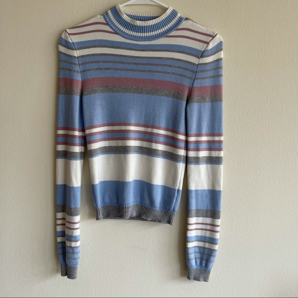 Forever 21 Blue Heavy Weight Striped Knit Sweater